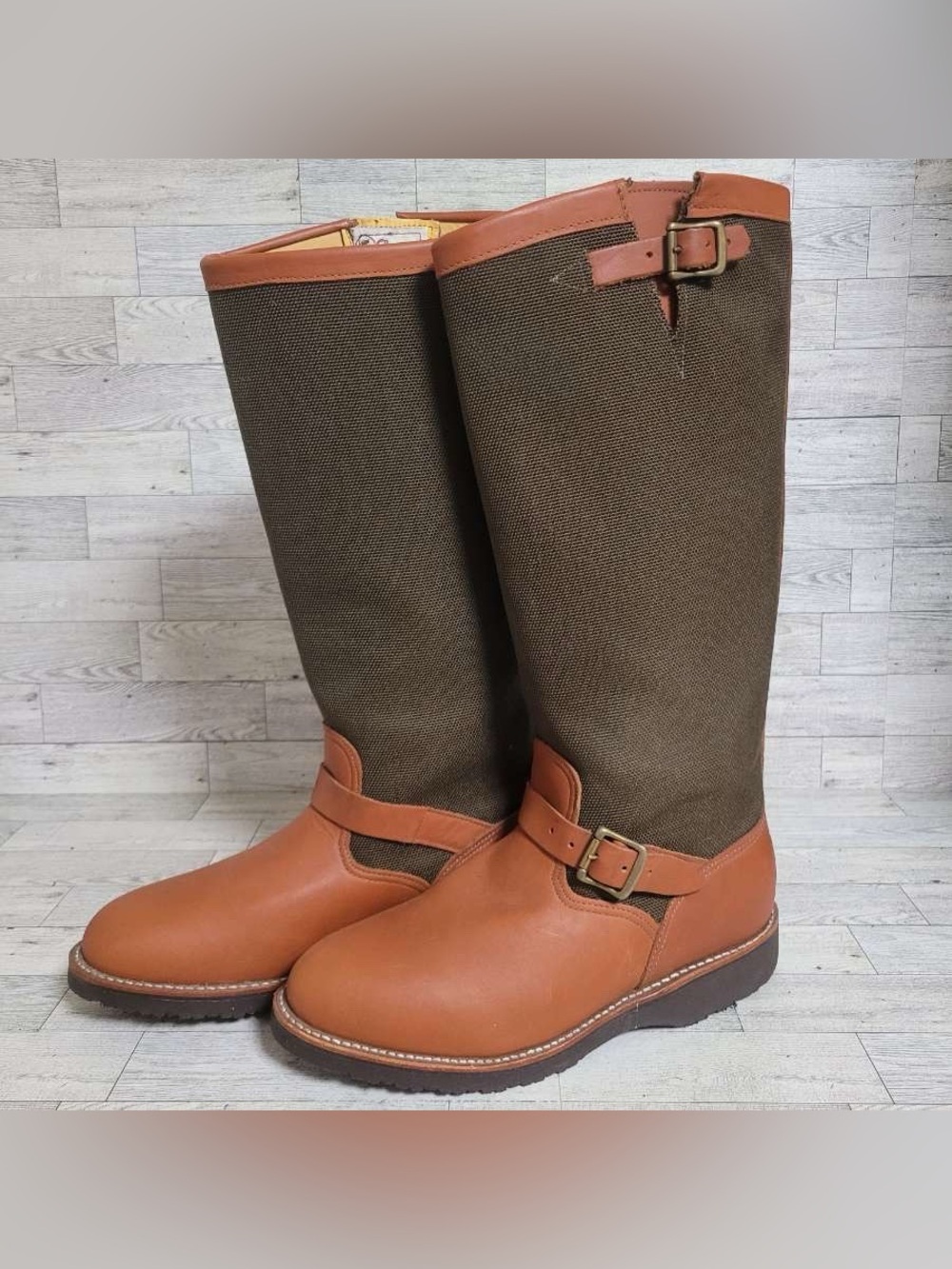 Men's Chippewa Descaro Brown Leather Tall 17" Snake Boots Size 10 D